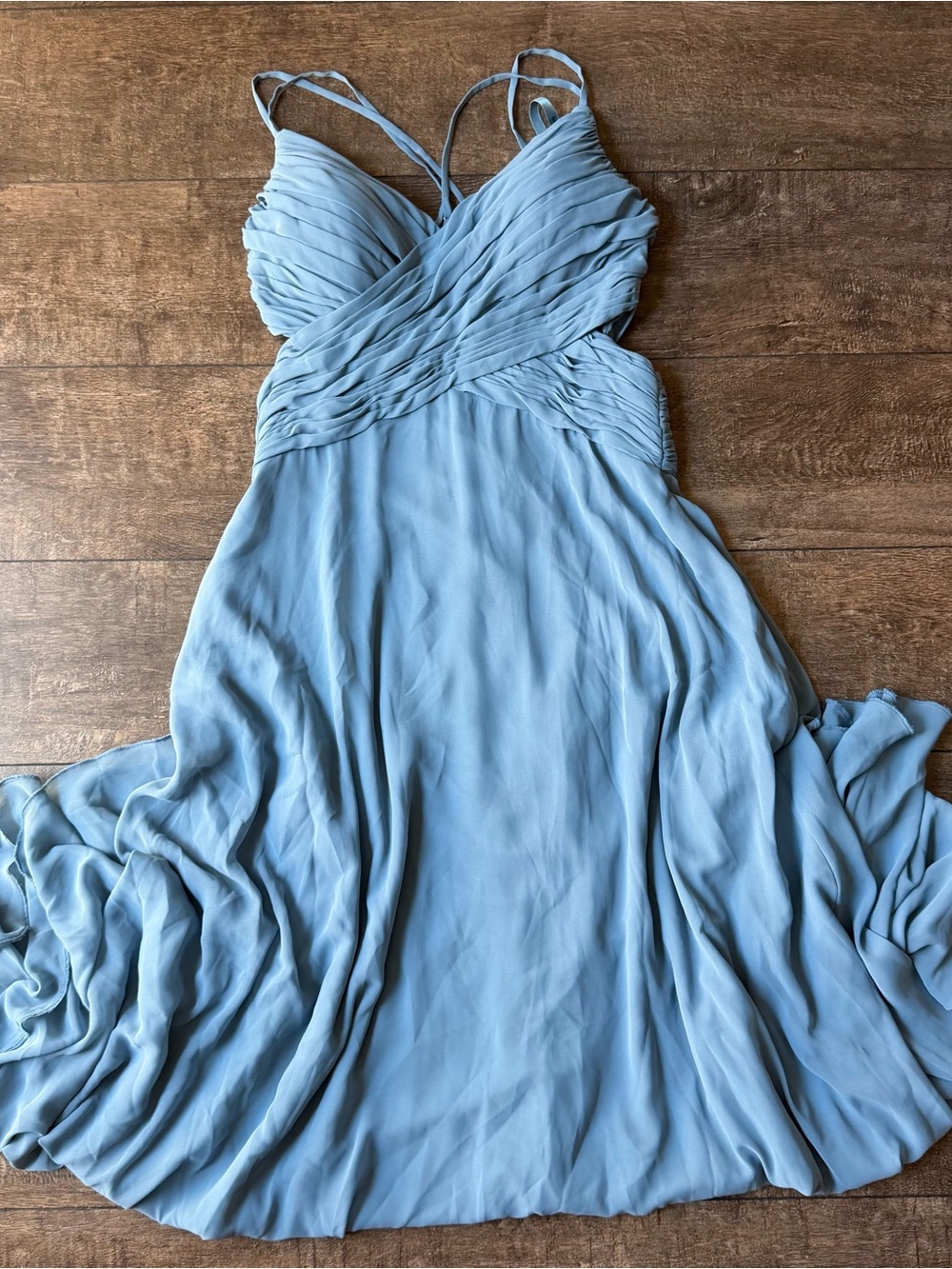 Light Blue Chiffon Floor length Dress